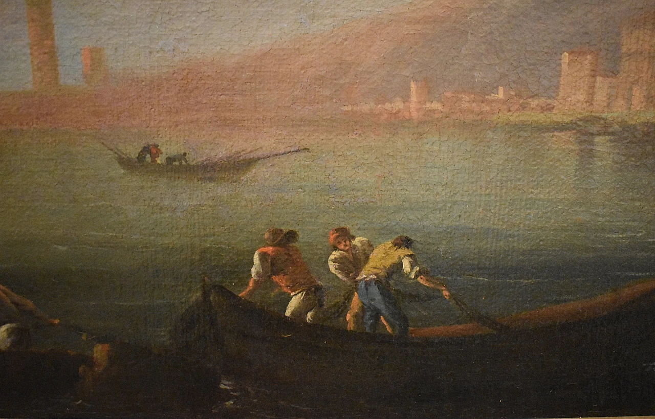 Attribuito a Francesco Fidanza, Paesaggio marino, olio su tela, '700 2
