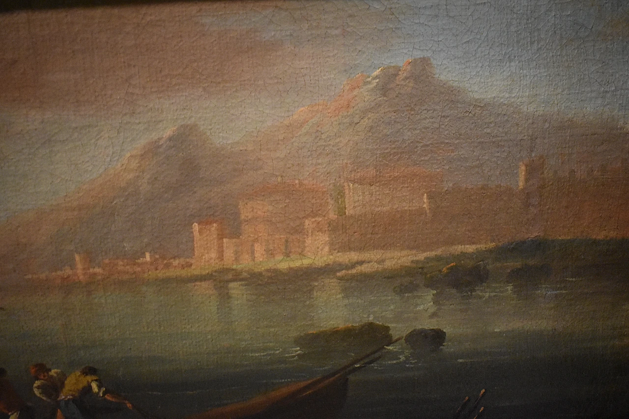 Attribuito a Francesco Fidanza, Paesaggio marino, olio su tela, '700 4