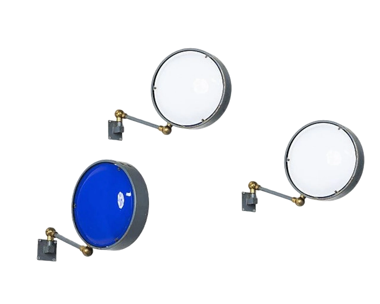 3 Applique regolabili in metallo e perspex di GCME, anni '50 18