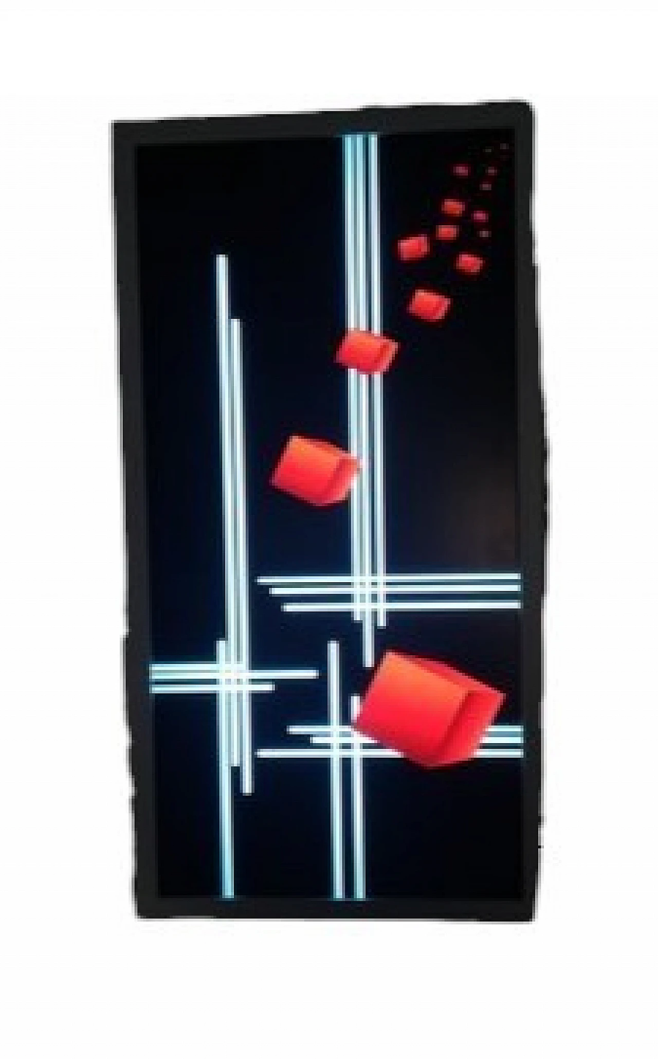 Rectangular led applique in red & blue acrylic glass, 2000s 4
