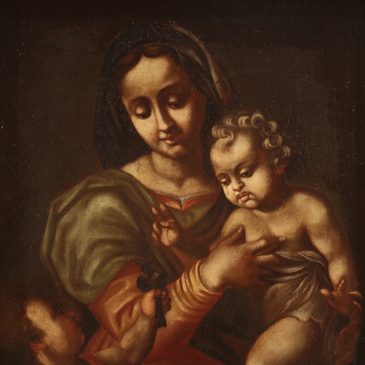 Madonna col bambino e San Giovannino, olio su tela, '600 2