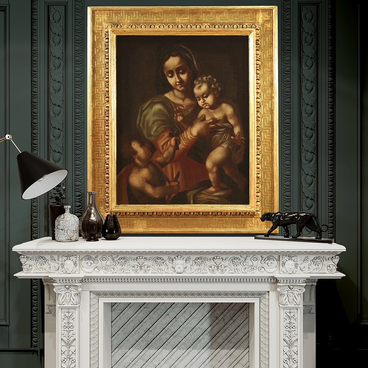 Madonna col bambino e San Giovannino, olio su tela, '600 6