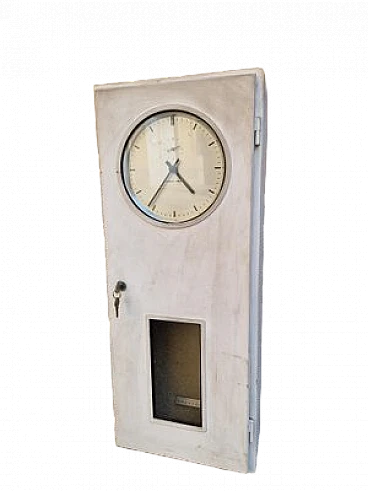 Pendulum clock in white wooden case by Solari&c., 1940s