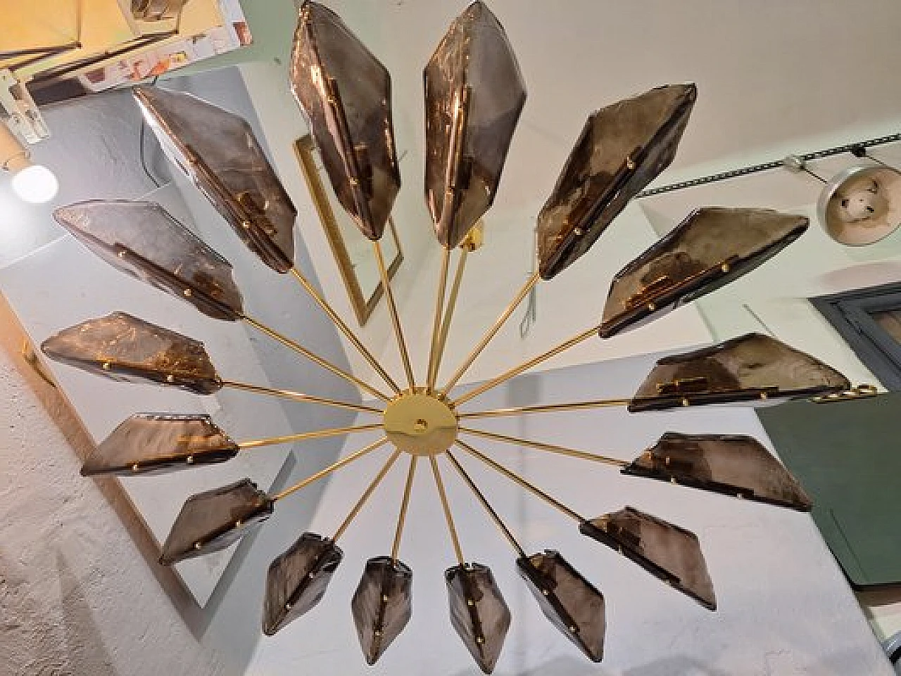 Brass chandelier by Alain Delon, 2000s 5