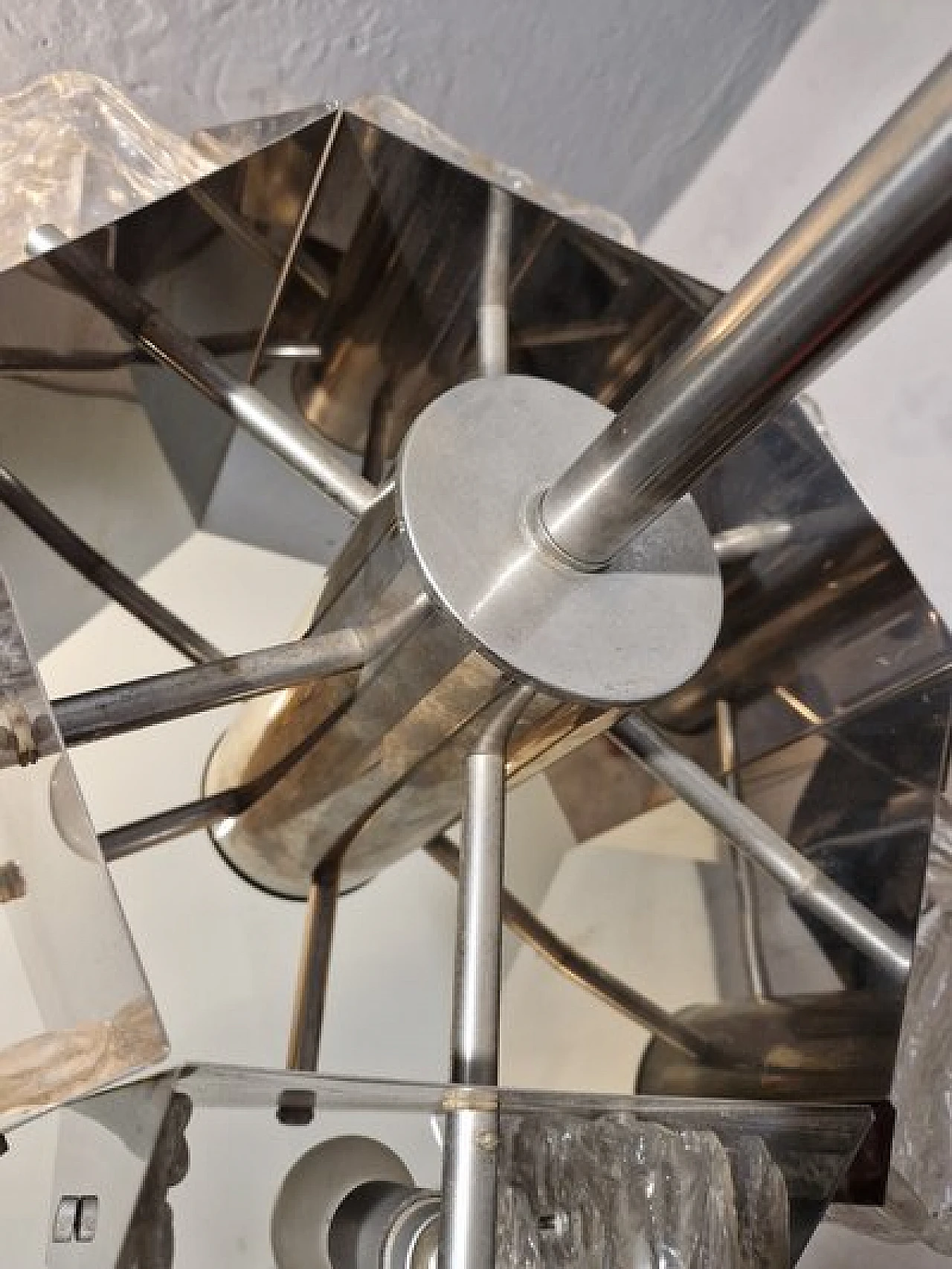 Lampadario in metallo cromato di Zeroquattro, anni '60 13