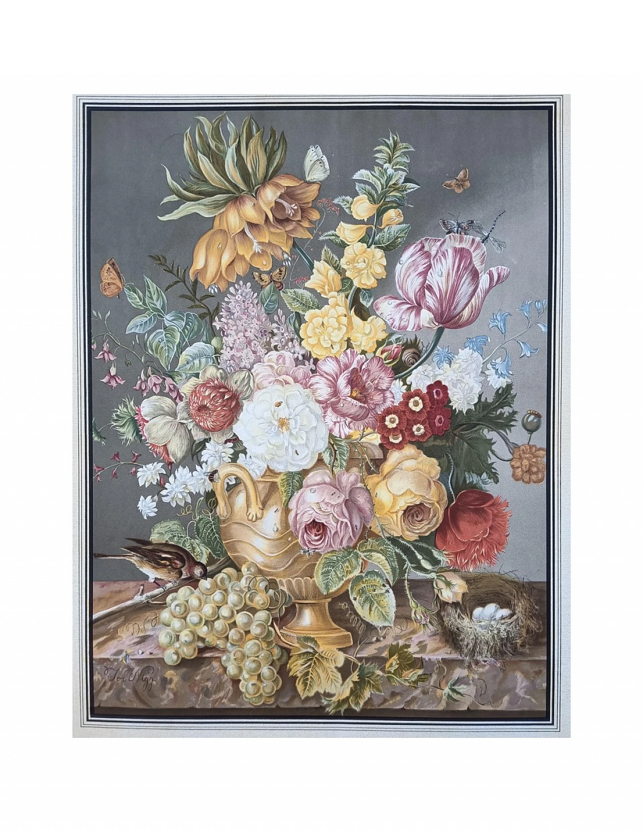 Joseph Nigg, Bouquet de Fleurs, lithography, 1960s 2