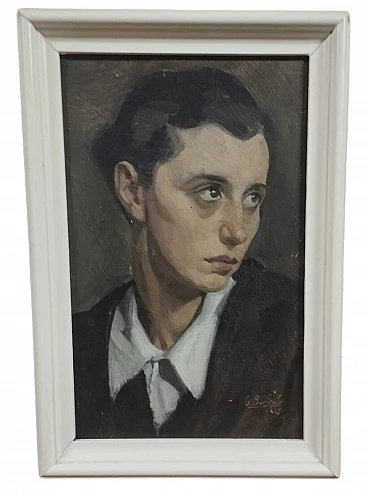 Gino Borsato, ritratto, dipinto a olio su cartone, 1927
