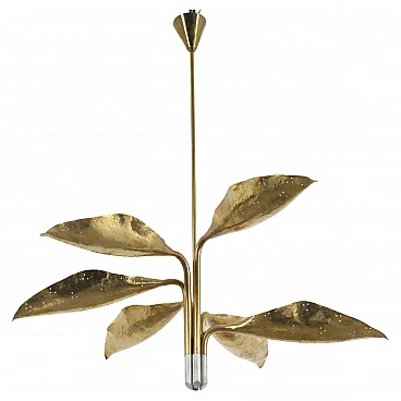 Lampadario 12369 in ottone di A. Lelii per Arredoluce, anni '50