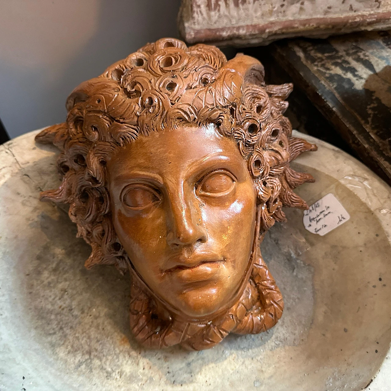 Testa di Medusa, scultura in terracotta, anni '30 7