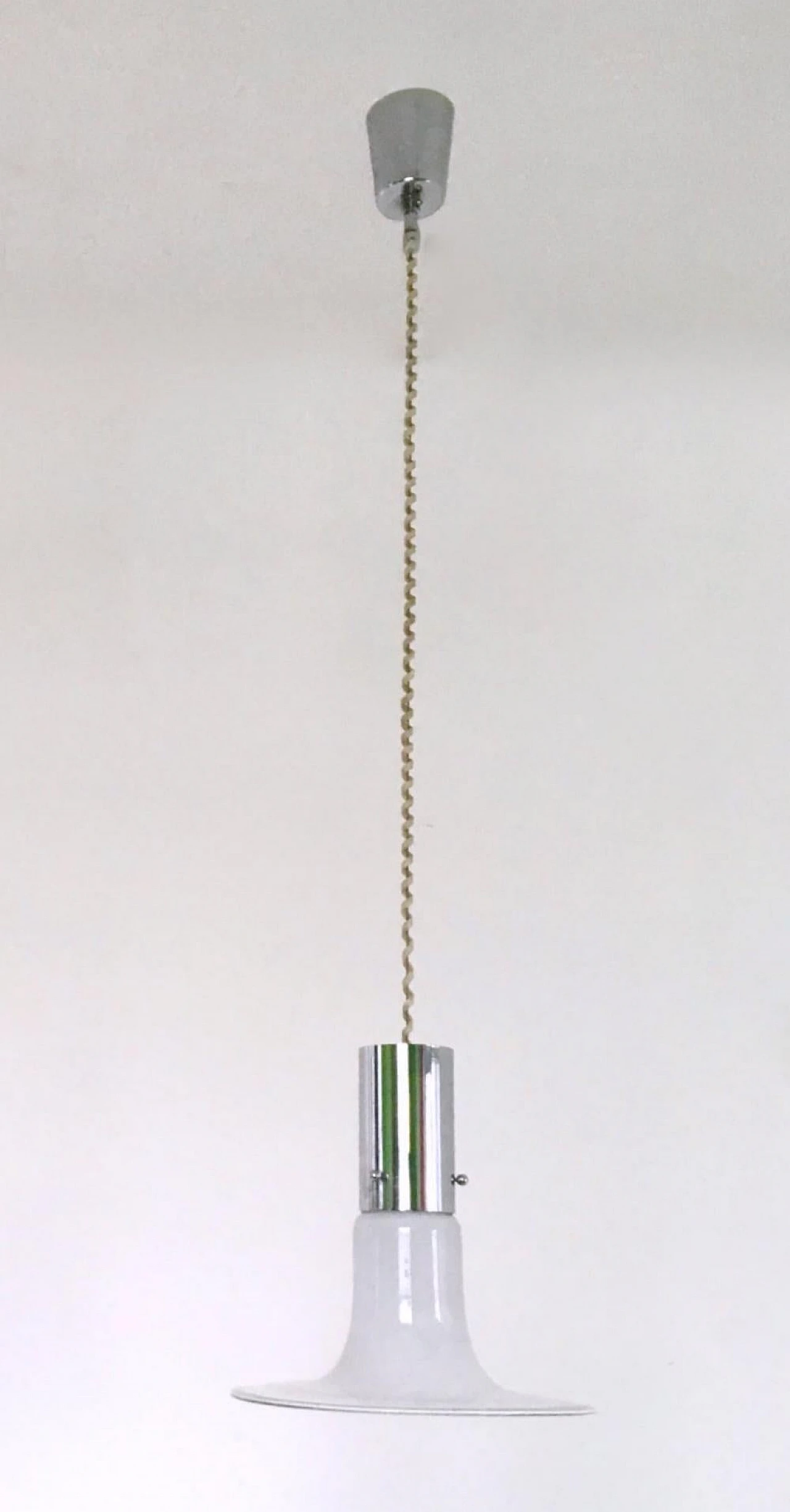 Pair of glass ceiling lamp attributed A.Pianon for Vistosi, 1960s 4