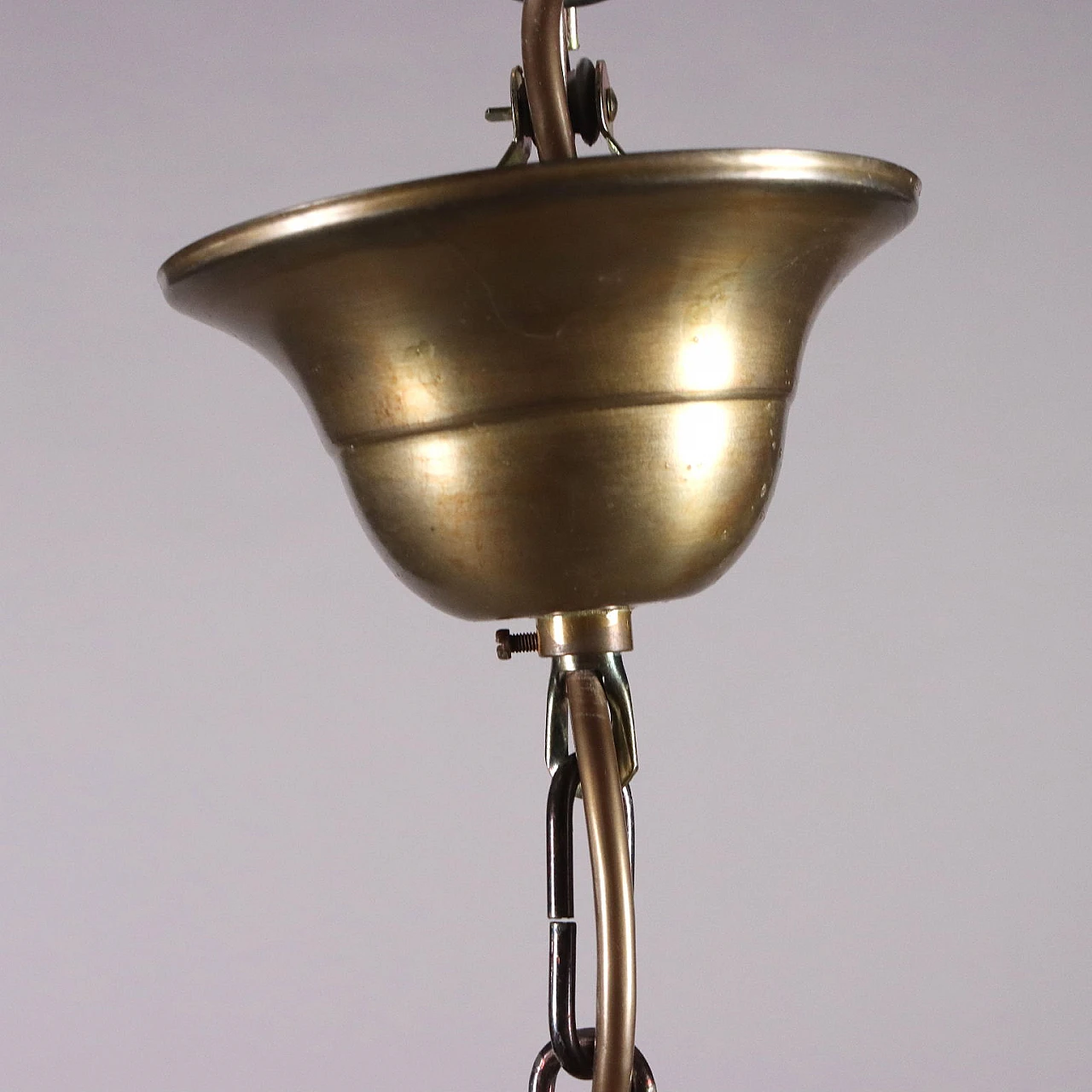 Coppia di Lampade a forma di stella in ottone e vetro, anni '60 4