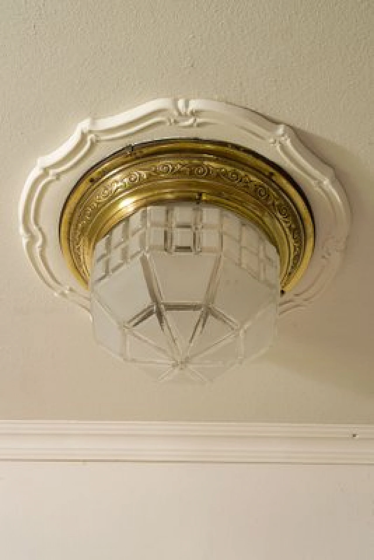 Lampadario Art Nouveau con globo in vetro di Murano, fine '800 4