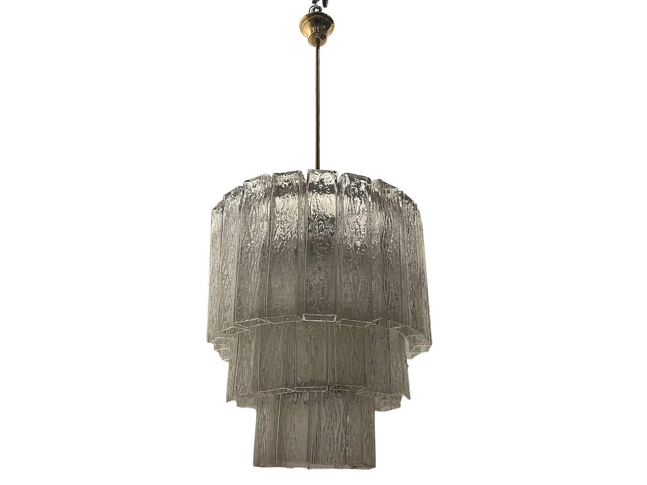 Lampadario a tubi in vetro di Murano di Zonca, anni '70 1