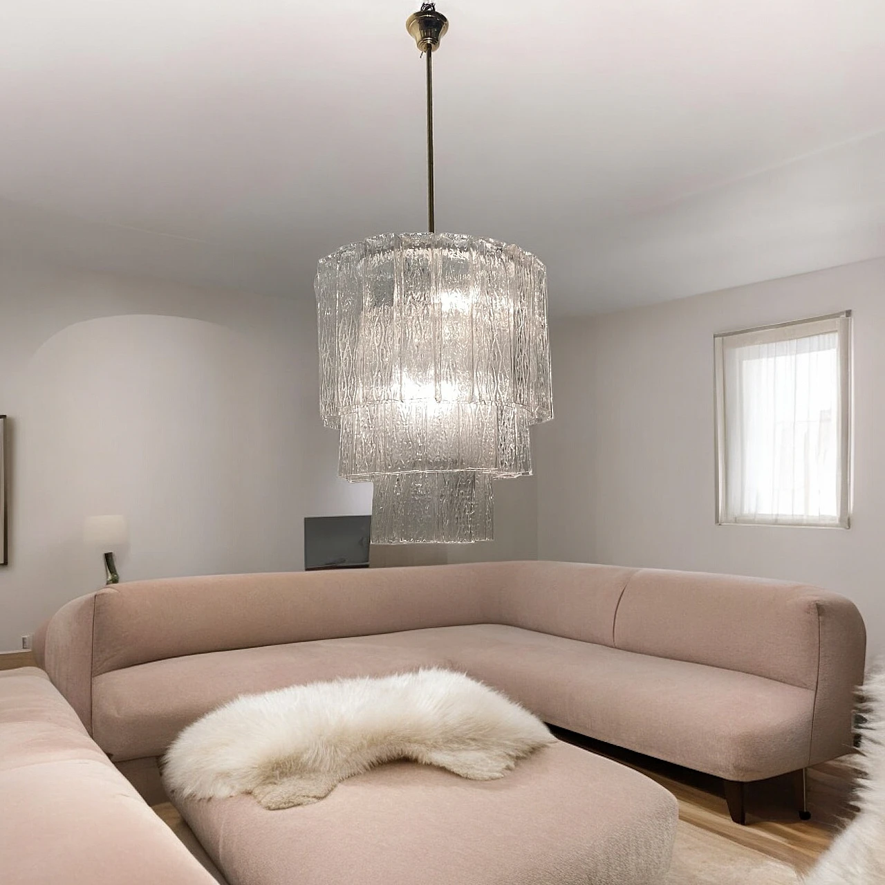 Lampadario a tubi in vetro di Murano di Zonca, anni '70 2