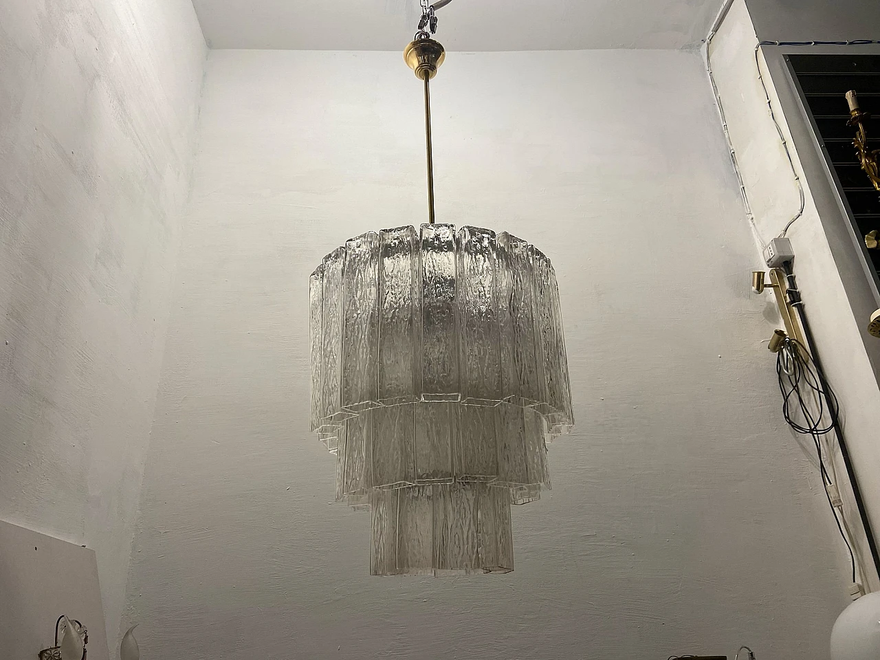 Lampadario a tubi in vetro di Murano di Zonca, anni '70 3