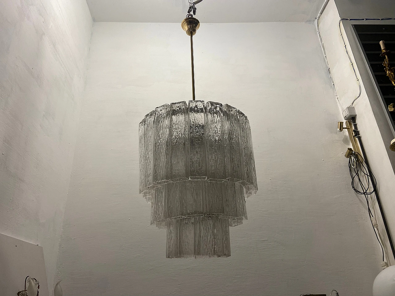 Lampadario a tubi in vetro di Murano di Zonca, anni '70 5