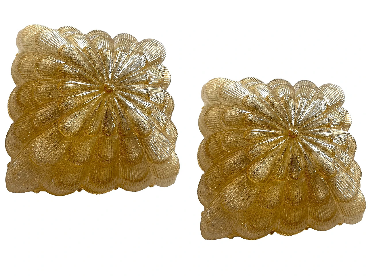 Pair of recessed Murano glass lamps by Staff, 1970s 1