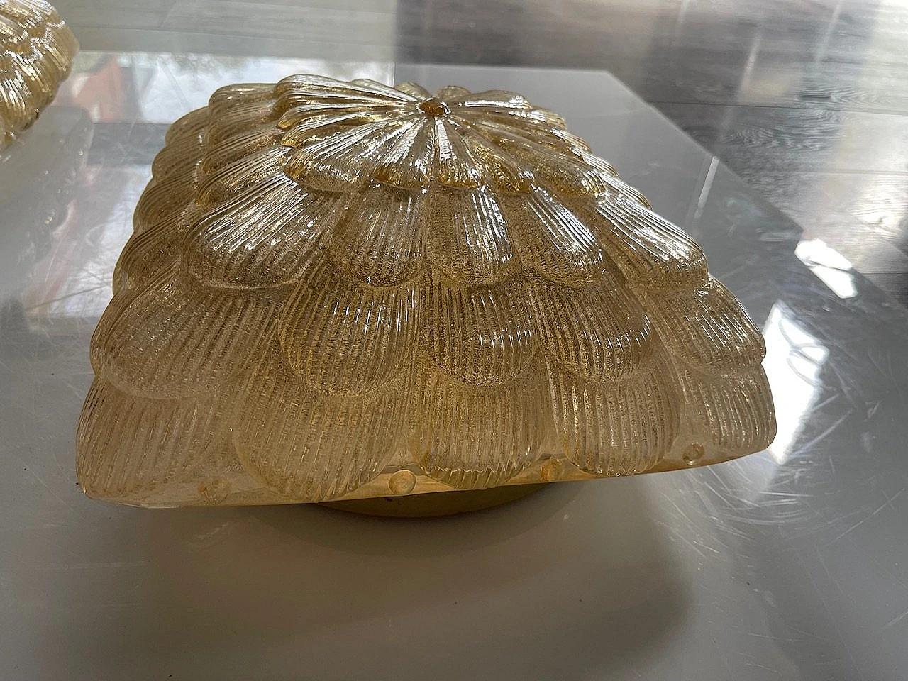 Pair of recessed Murano glass lamps by Staff, 1970s 3