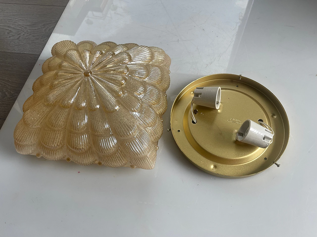Pair of recessed Murano glass lamps by Staff, 1970s 9
