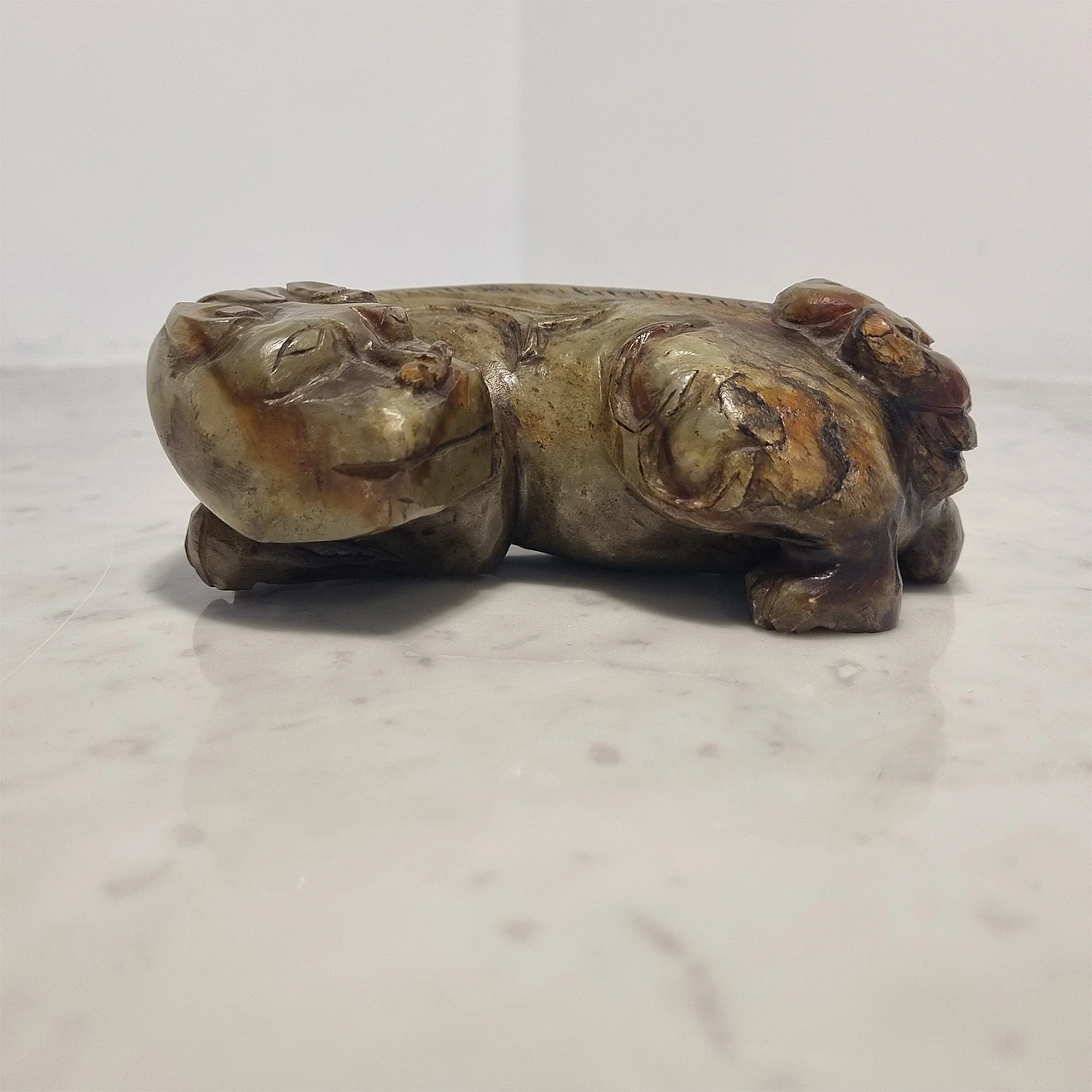 Scultura in giada di cane Fo, anni '30 5