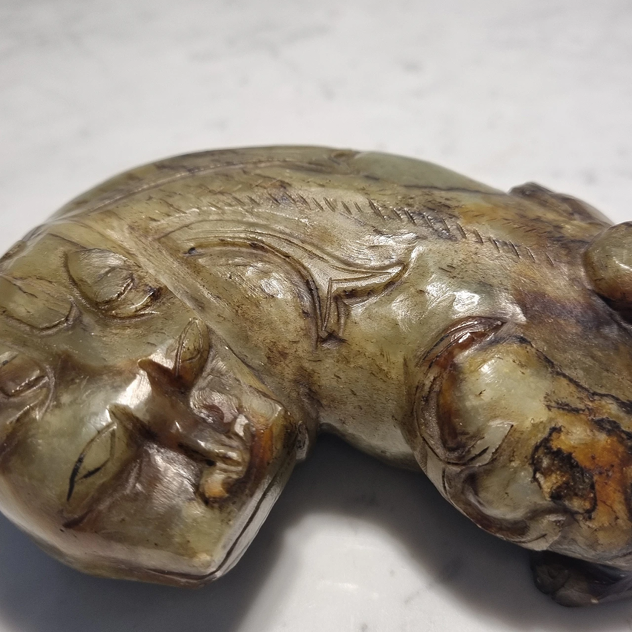 Scultura in giada di cane Fo, anni '30 8