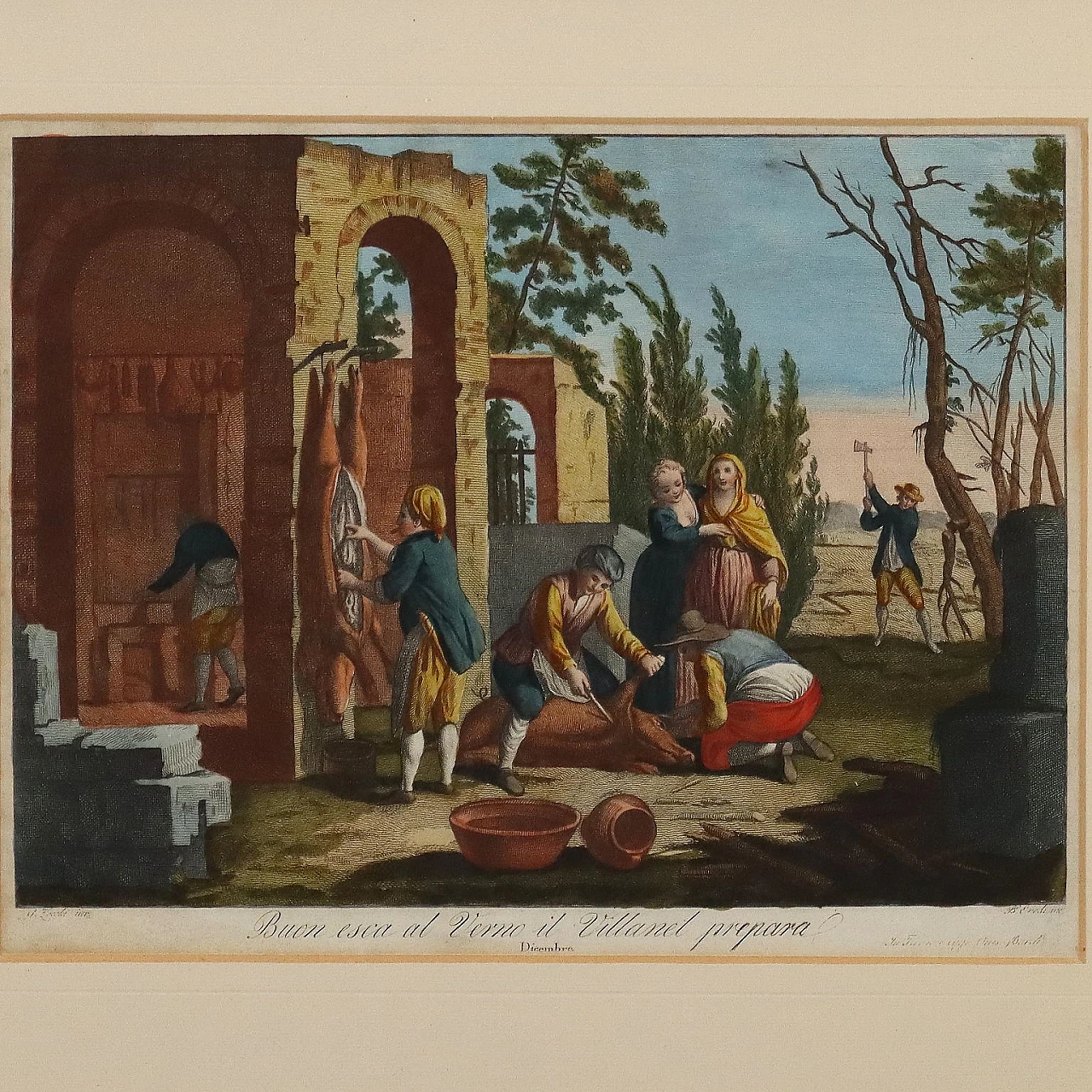 Giovanni Battista Cecchi, 12 acqueforti mesi dell'anno, '700 8