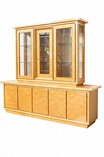 Birch-root sideboard with cabinet, 1980s