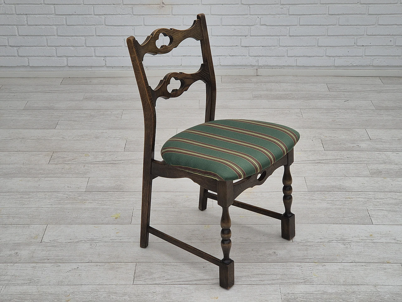 4 Sedie da pranzo danesi in legno di quercia, anni '70 5