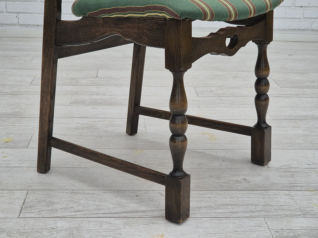 4 Sedie da pranzo danesi in legno di quercia, anni '70 6