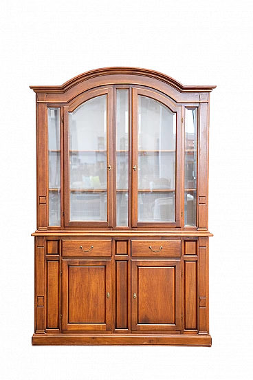 Walnut-stained carved beech display case, 1980s
