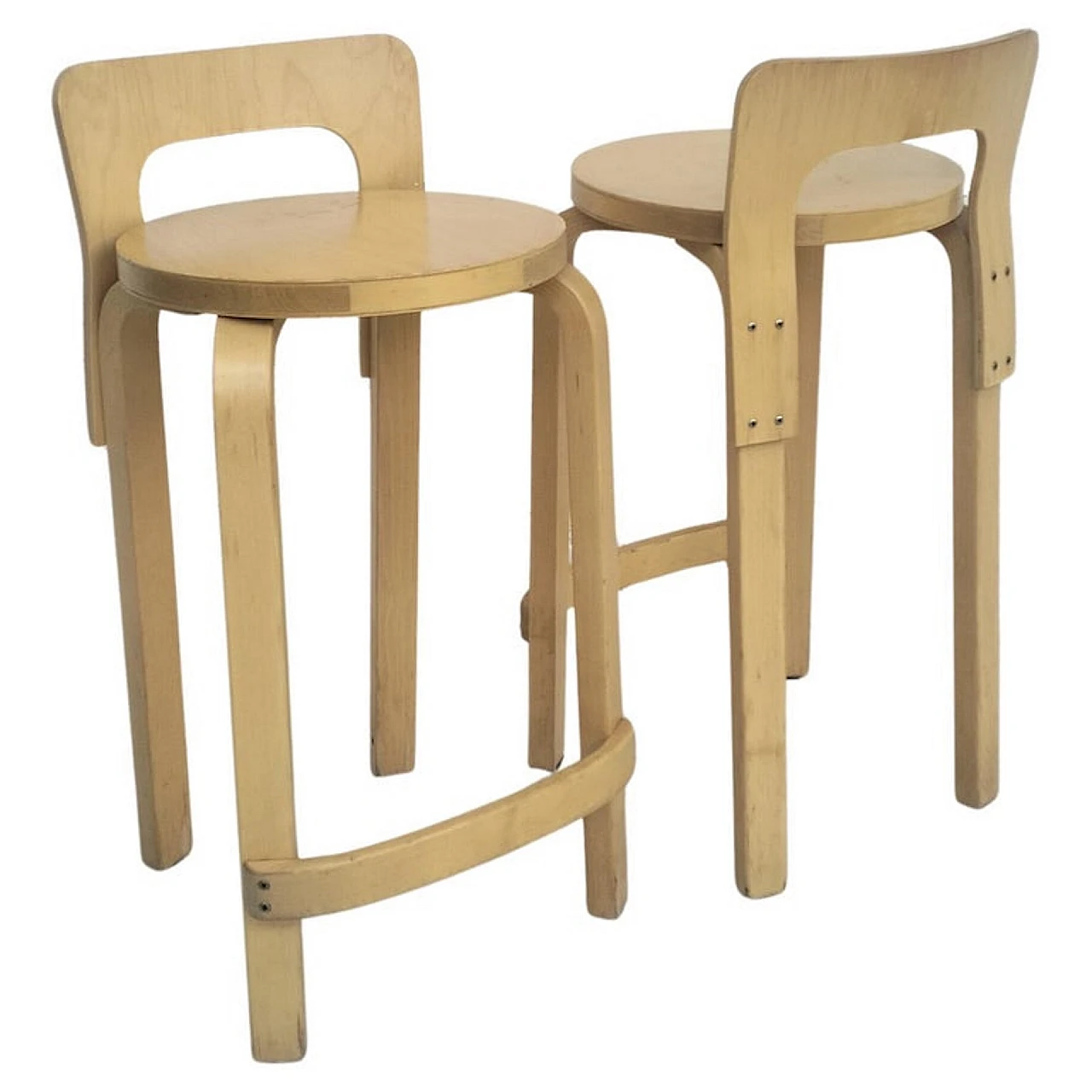Pair of K65 stools by Alvar Aalto for Artek, 1960s 1