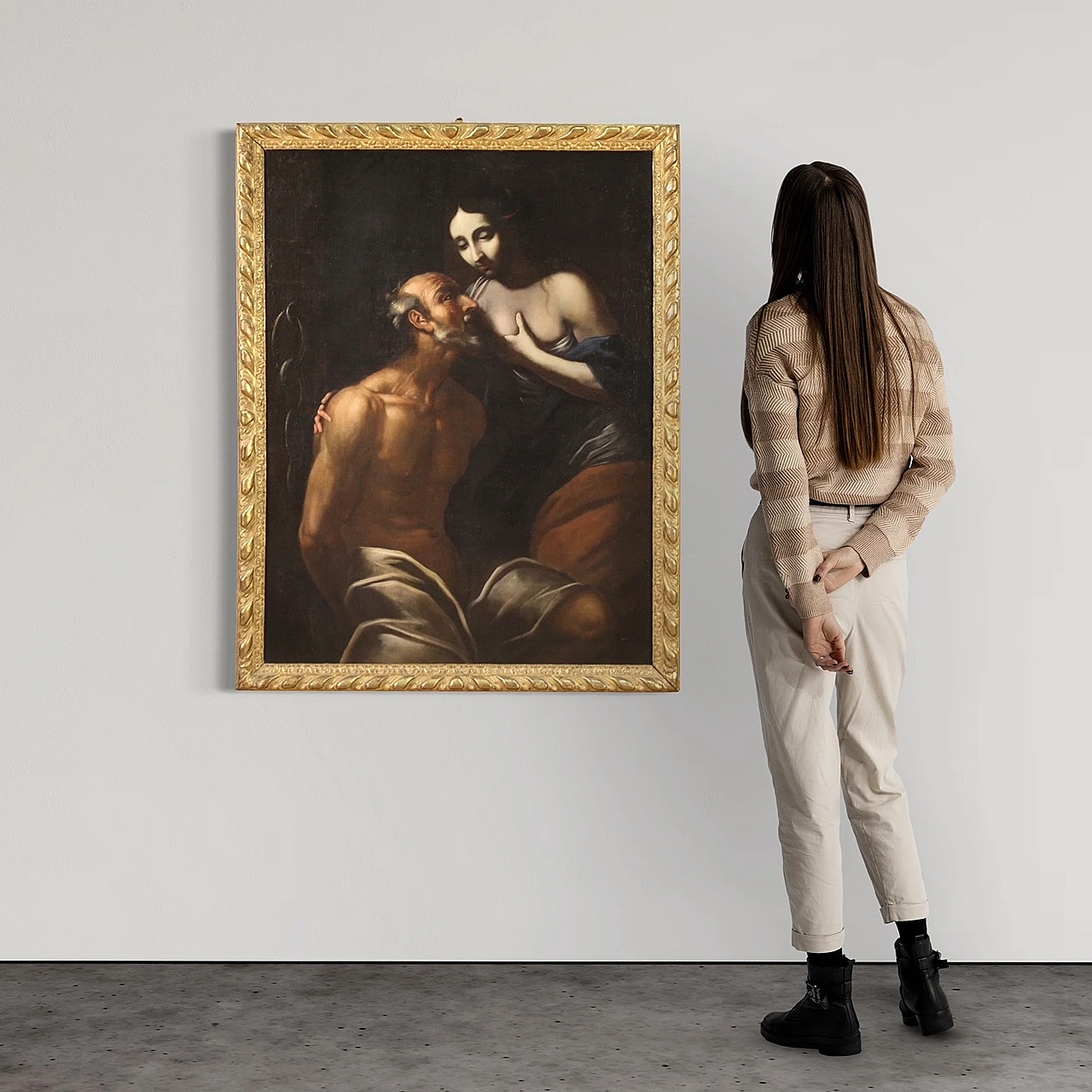 Pero e il padre Cimone, olio su tela, '600 3