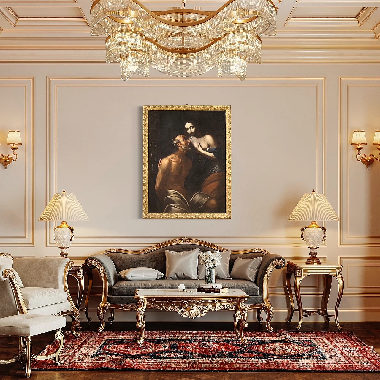 Pero e il padre Cimone, olio su tela, '600 13