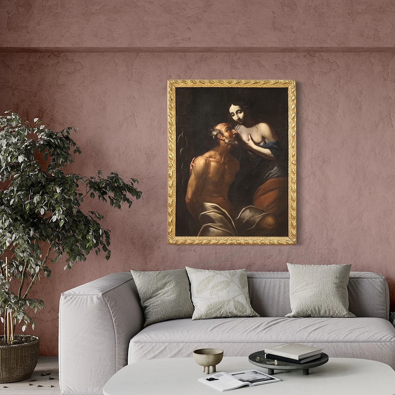 Pero e il padre Cimone, olio su tela, '600 14