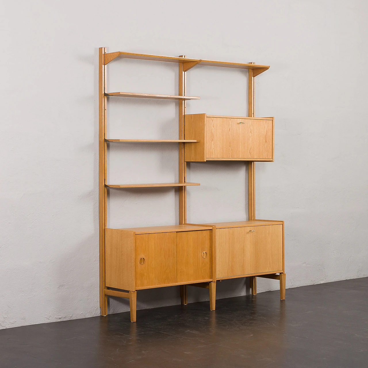 Libreria in rovere a due campate di Sven Andersen, anni '60 5