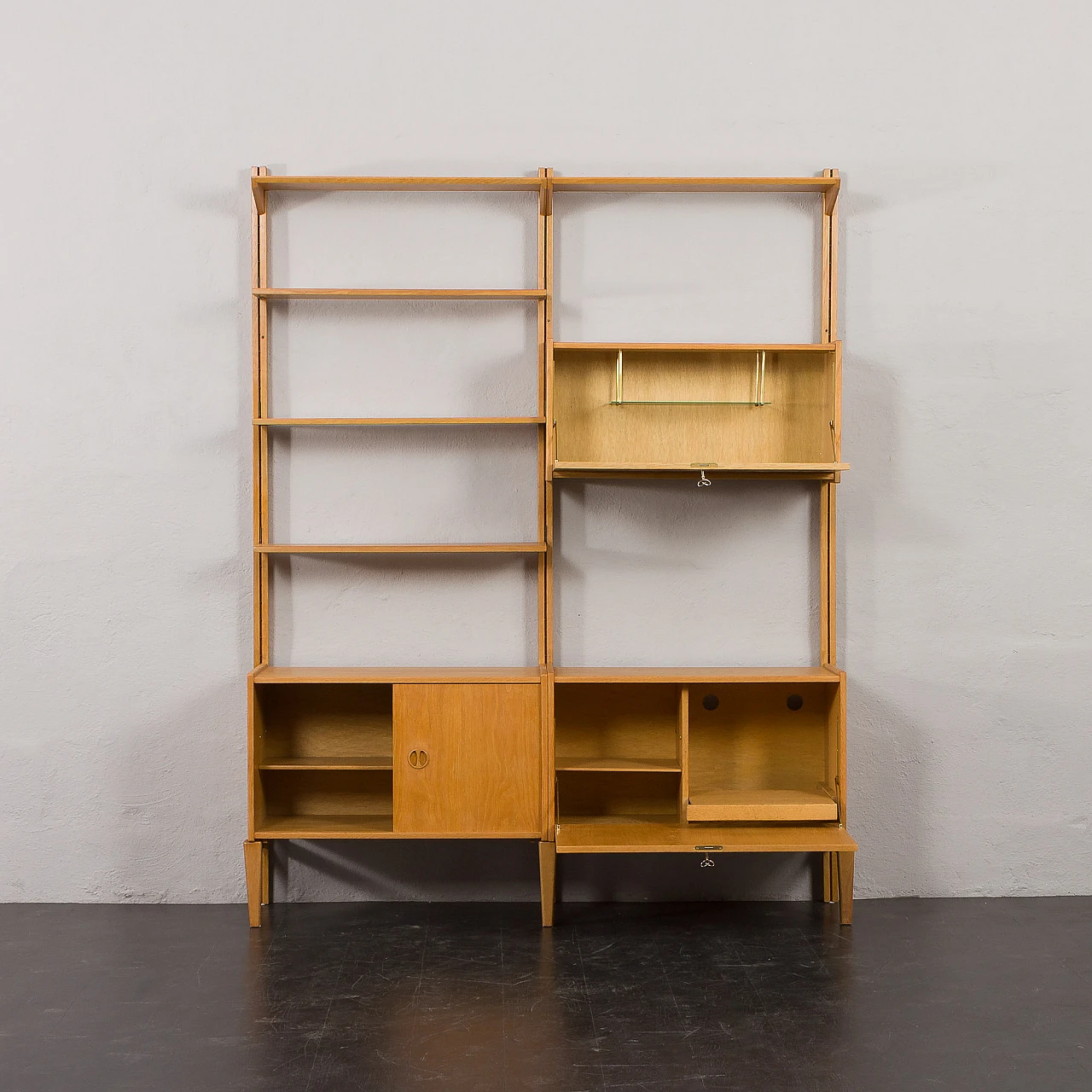 Libreria in rovere a due campate di Sven Andersen, anni '60 8