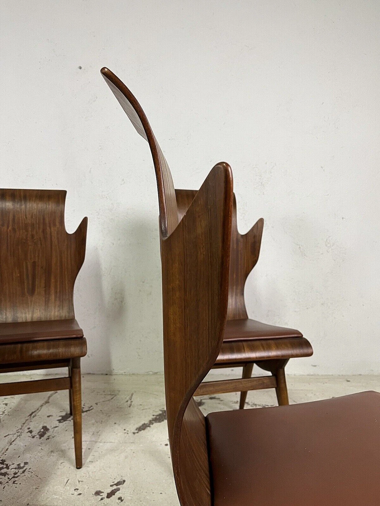 6 Sedie Fiamma di Dante Latorre per Pozzi & Verga, anni '60 11