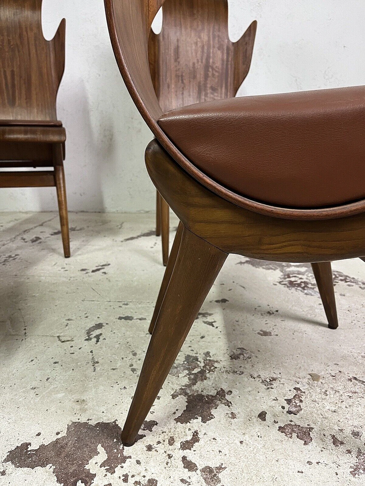 6 Sedie Fiamma di Dante Latorre per Pozzi & Verga, anni '60 12