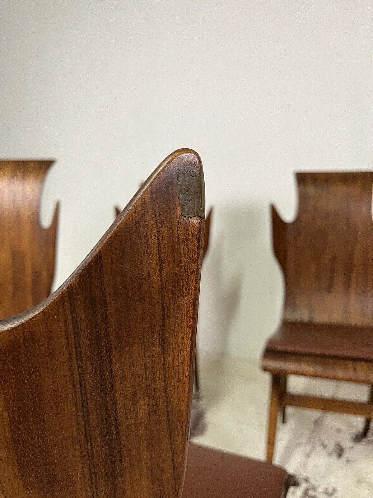 6 Sedie Fiamma di Dante Latorre per Pozzi & Verga, anni '60 17