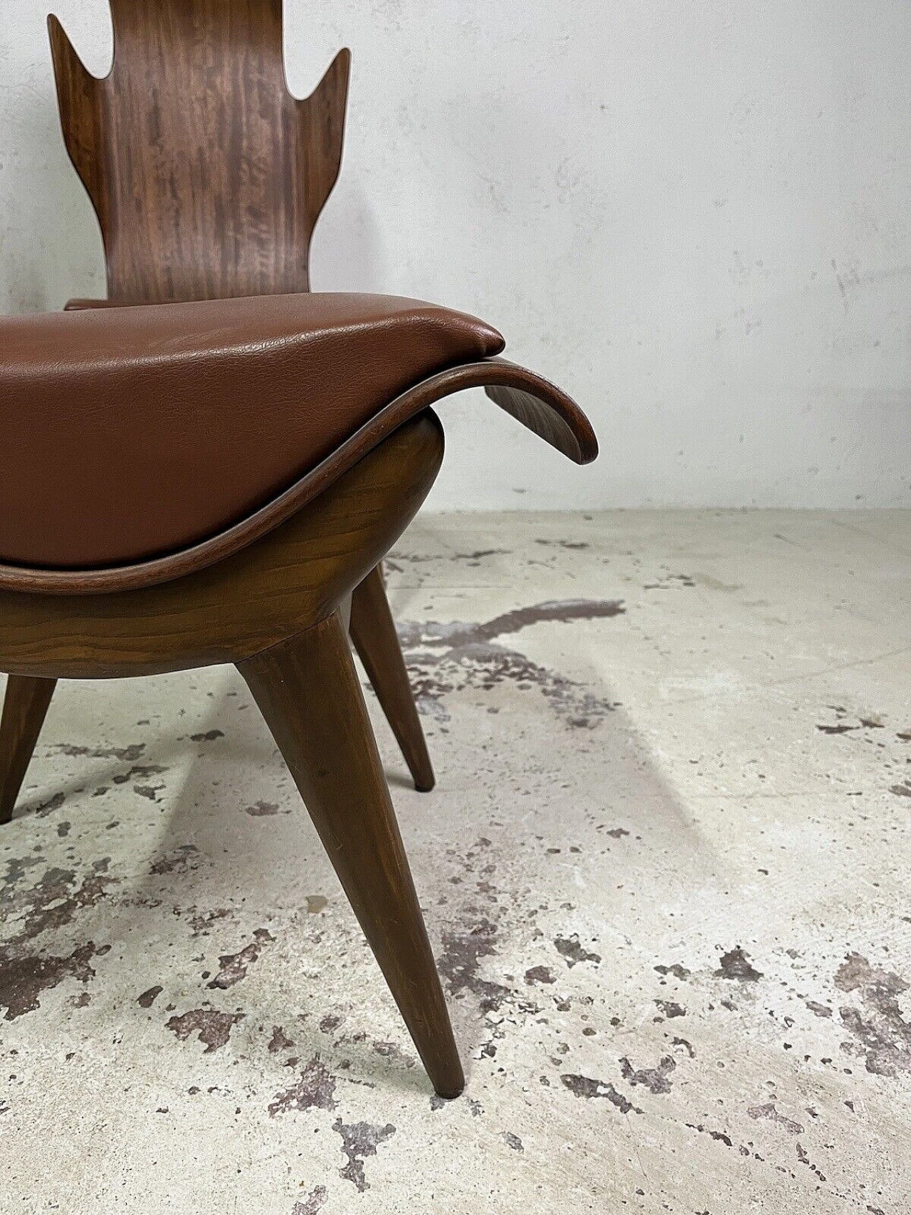 6 Sedie Fiamma di Dante Latorre per Pozzi & Verga, anni '60 21