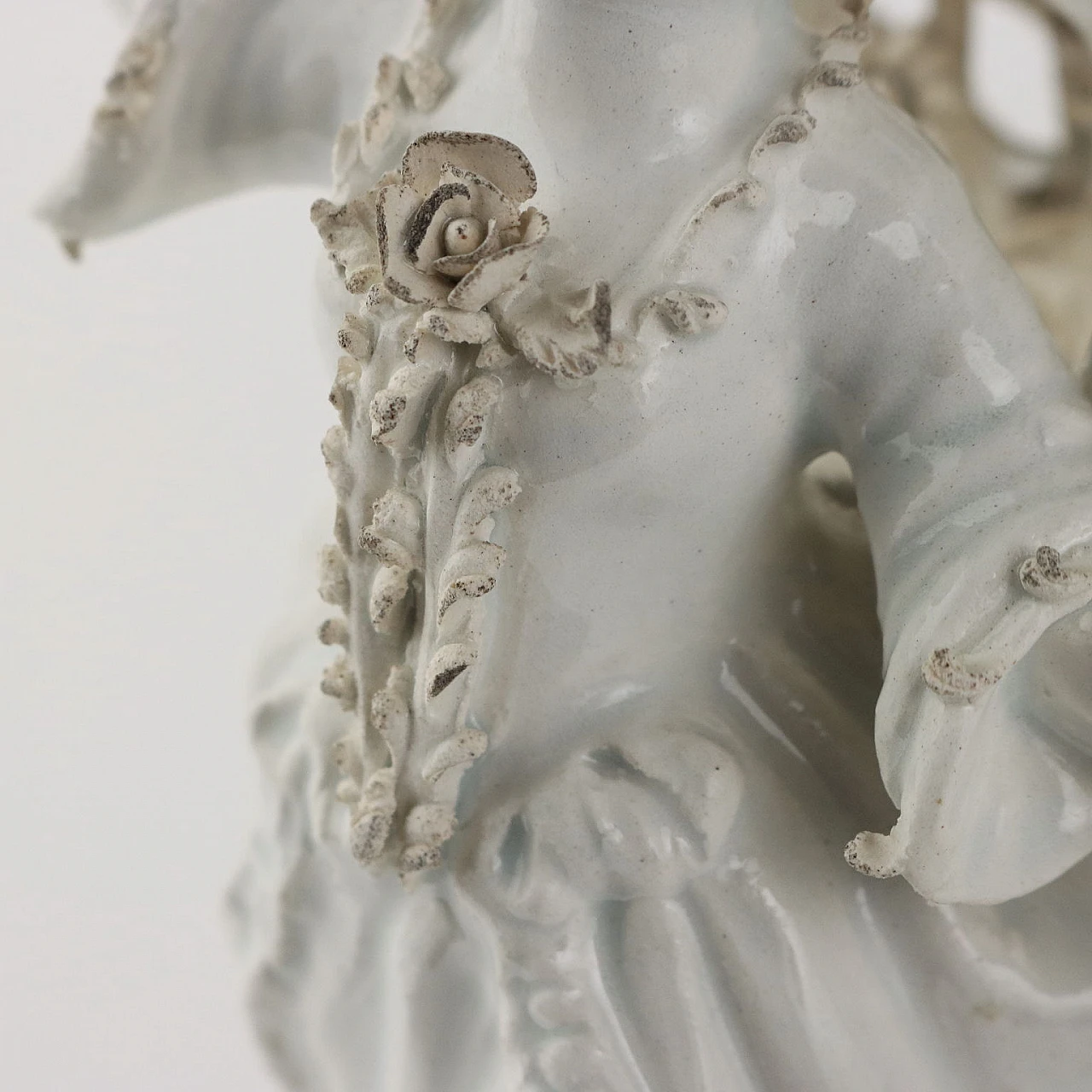 Coppia sotto un palmizio, scultura in porcellana di Capodimonte, '800 6