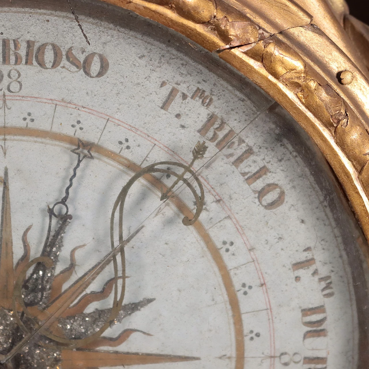 Gilded wooden barometer by Fiorone, 18th-century 5