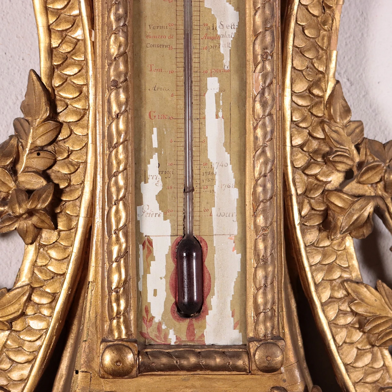 Gilded wooden barometer by Fiorone, 18th-century 8