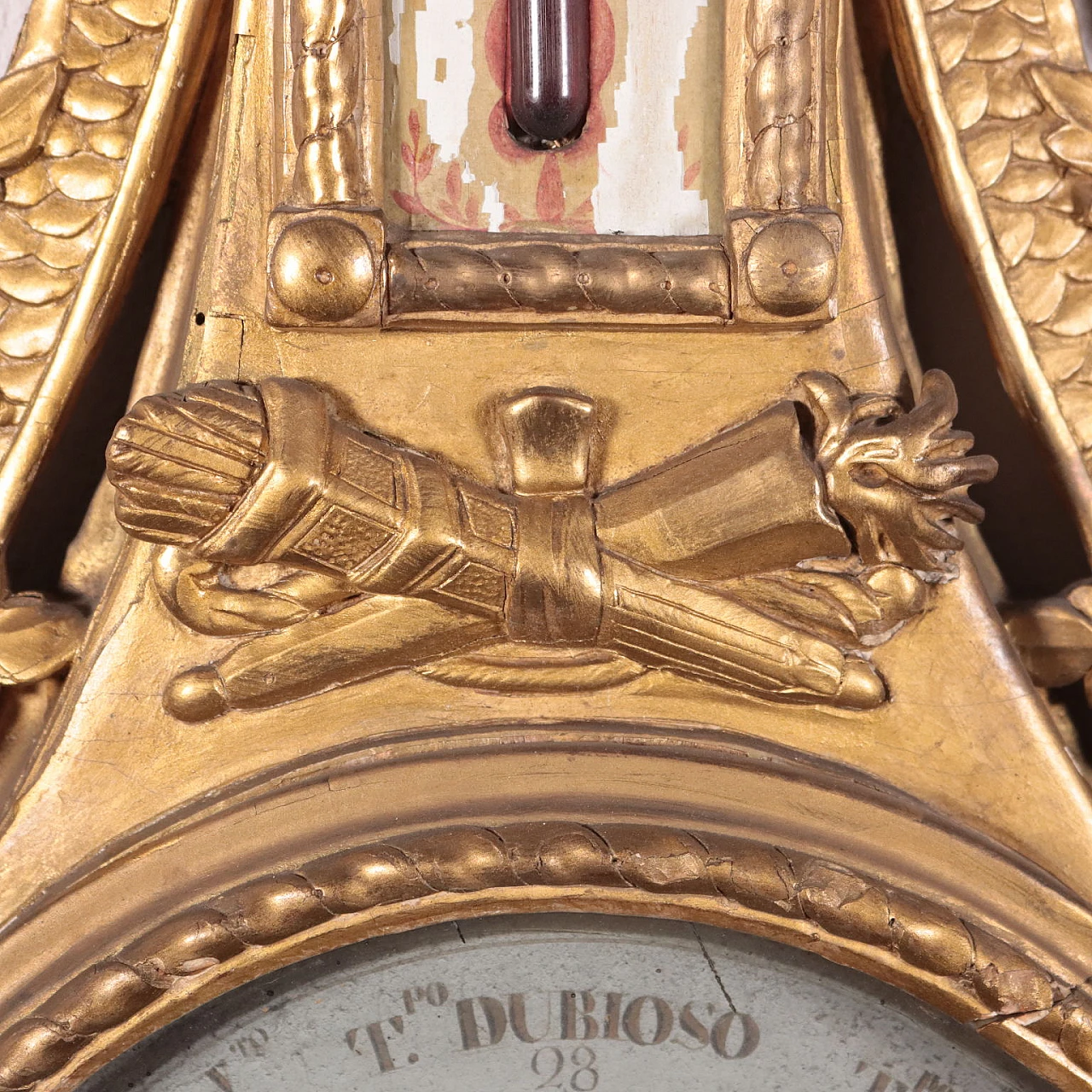 Gilded wooden barometer by Fiorone, 18th-century 10