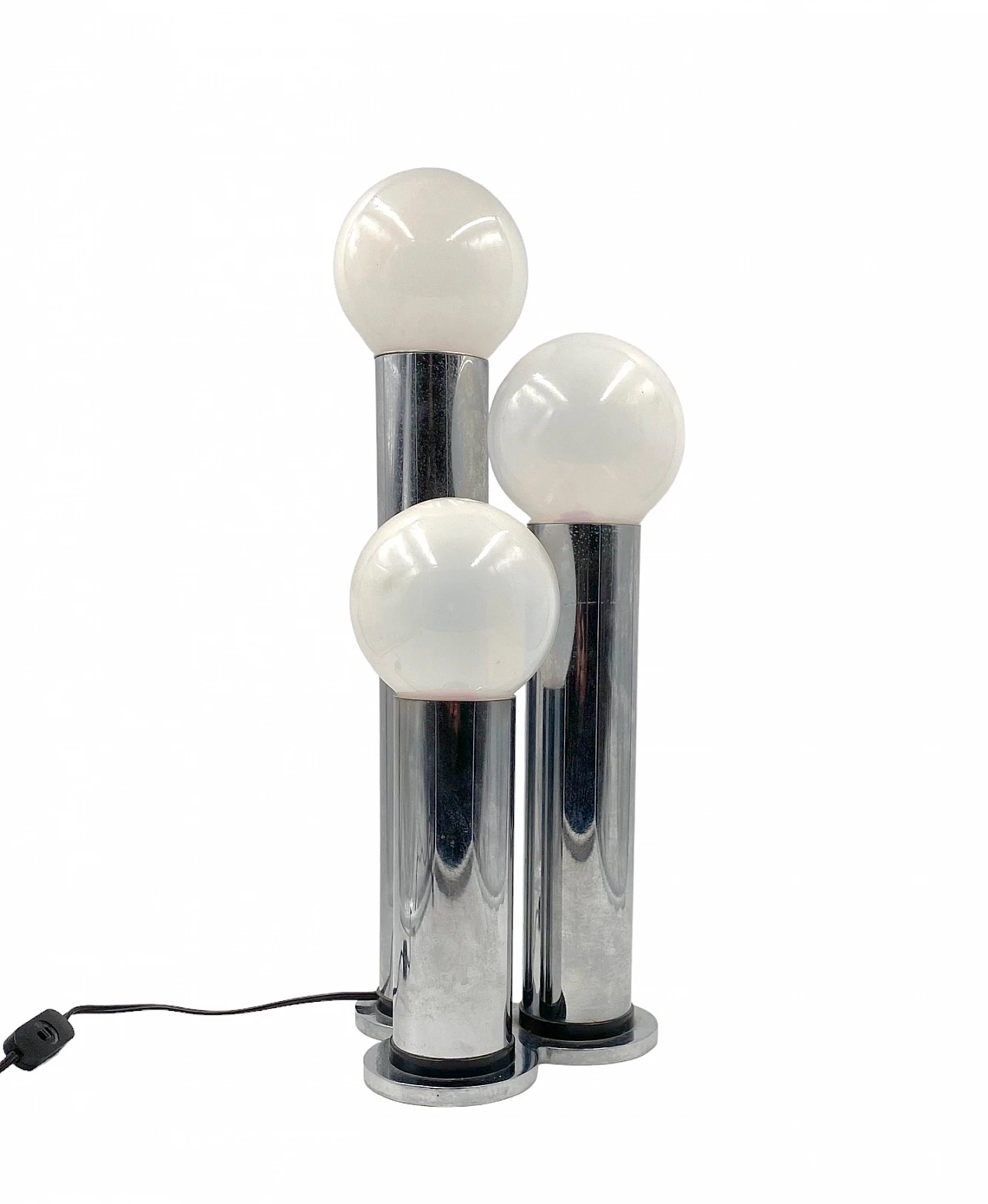 Metal and opaline glass table lamp by Lama, 1970s 1