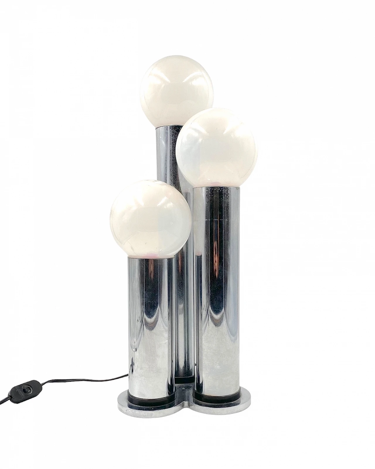 Metal and opaline glass table lamp by Lama, 1970s 6