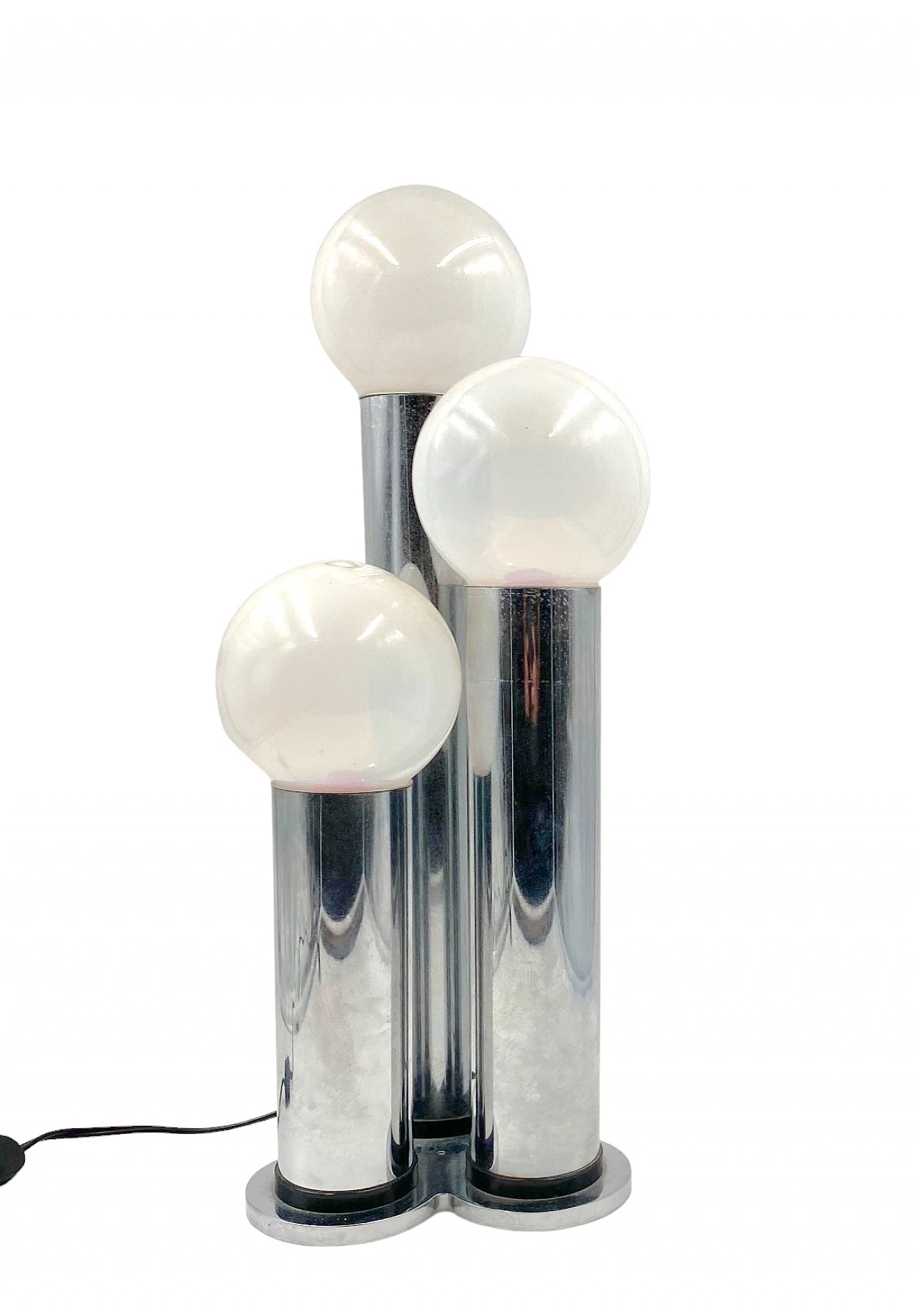 Metal and opaline glass table lamp by Lama, 1970s 8