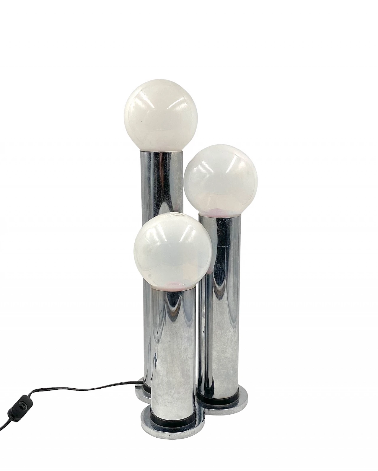 Metal and opaline glass table lamp by Lama, 1970s 10