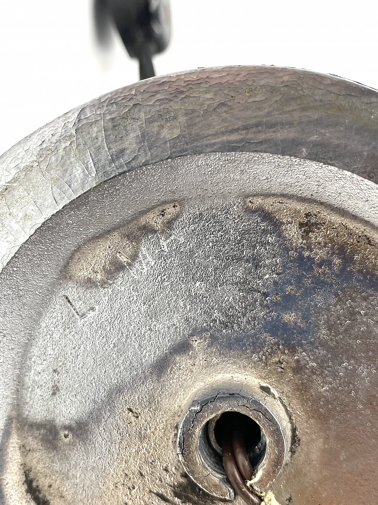 Metal and opaline glass table lamp by Lama, 1970s 17