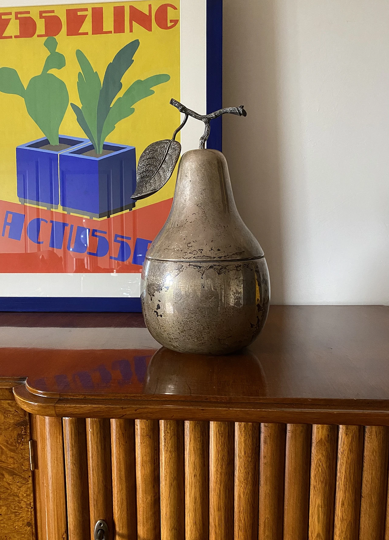 Silver-plated pear-shaped ice bucket by Teghini Firenze, 1970s 2